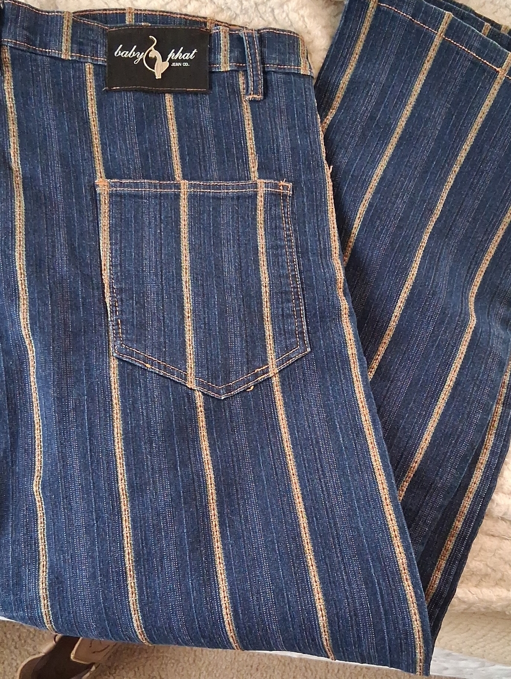 Baby Phat Womes Blue Jeans with Pinstripes 17/18